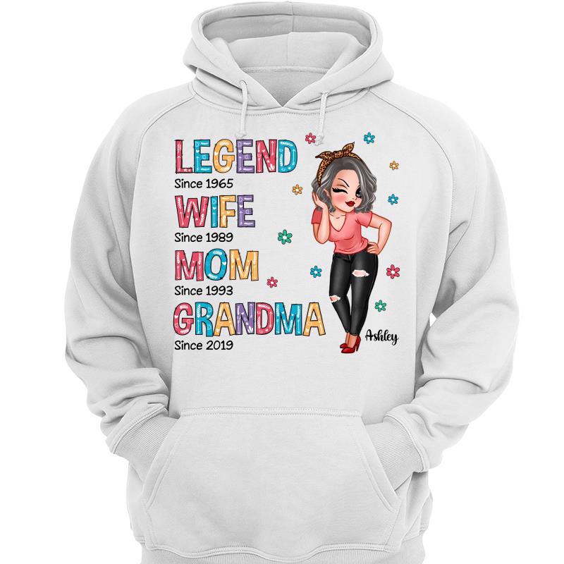 Legend Wife Mom Colorful Pattern Sassy Woman Personalized Hoodie Sweatshirt
