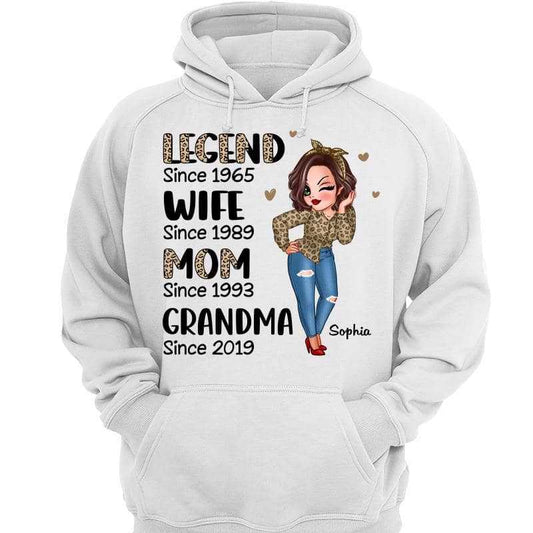 Half Leopard Sassy Woman Legend Wife Mom Grandma Personalized Hoodie Sweatshirt