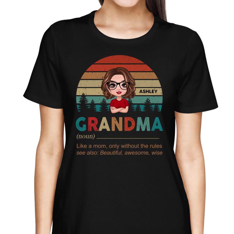 Vintage Grandma Definition Doll Woman Personalized Shirt