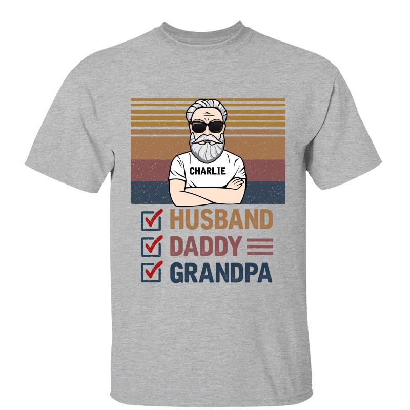 Husband Dad Grandpa Check Box Old Man Personalized Shirt