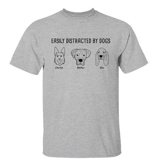 Custom Text Simple Outline Dog Head Gift For Dog Lover Personalized Shirt