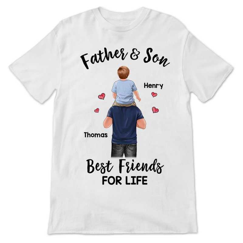 Father & Son Daughter Best Friends For Life Piggy Back Personalized Shirt