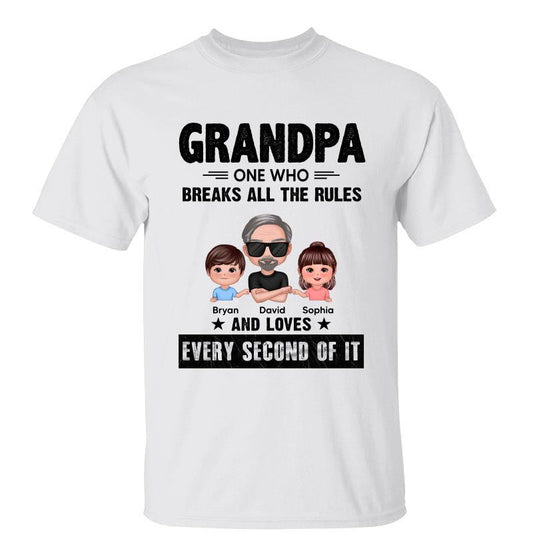 Grandpa Breaks The Rules Personalized Shirt