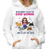 Doll Girl Sitting And Walking Cats Personalized Hoodie Sweatshirt