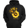 Mama Bear Flying Sunflower Personalized Hoodie Sweatshirt