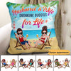 Couple Husband Wife Drinking Buddies Personalized Pillow (Insert Included)