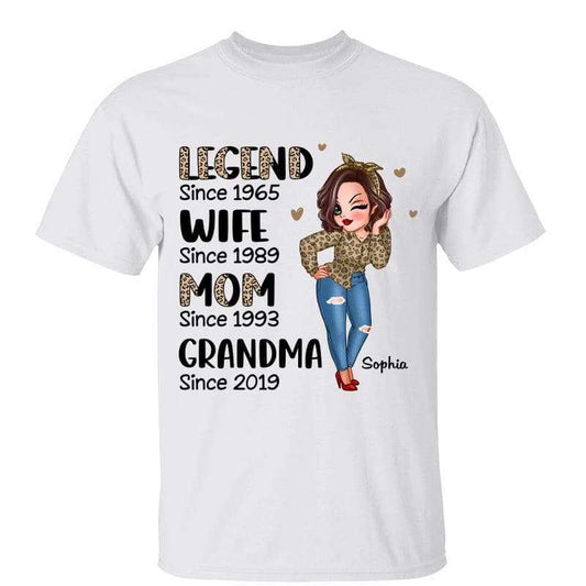 Half Leopard Sassy Woman Legend Wife Mom Grandma Personalized Shirt