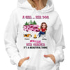 A Camping Doll Girl And Her Fur Babies Personalized Hoodie Sweatshirt