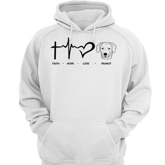 Faith Hope Love Dog Head Outline Personalized Hoodie Sweatshirt