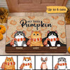 Fall Season Fluffy Cats Welcome Personalized Doormat