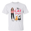 The Cat Whisperer Fluffy Cat & Drinking Woman Personalized Shirt