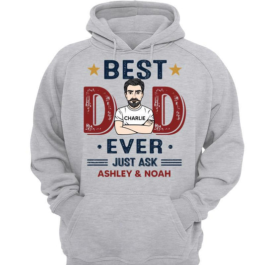 Best Dad Ever Retro Gift for Dad Personalized Hoodie Sweatshirt