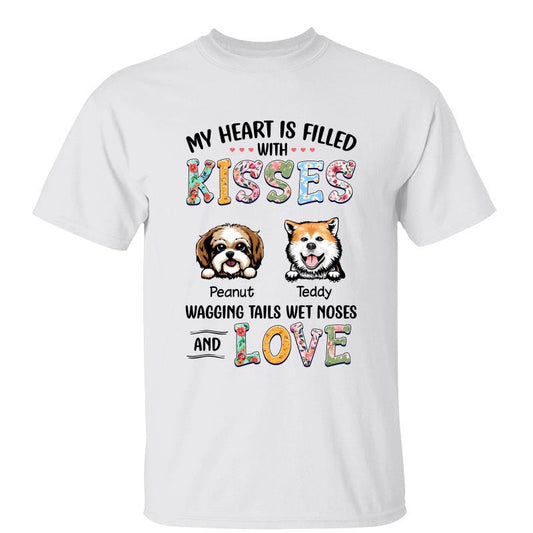 Heart Filled With Kisses Dog Mom Gift Personalized Shirt