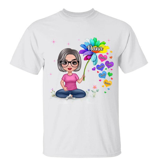Grandma Holding Sunflower Personalized Shirt