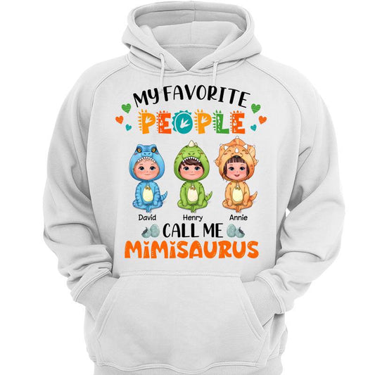Favorite People Call Me Grandmasaurus Cute Dinosaur Kid Personalized Hoodie Sweatshirt