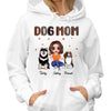 Dog Mom Doll Woman Sitting Orange Pattern Personalized Hoodie Sweatshirt