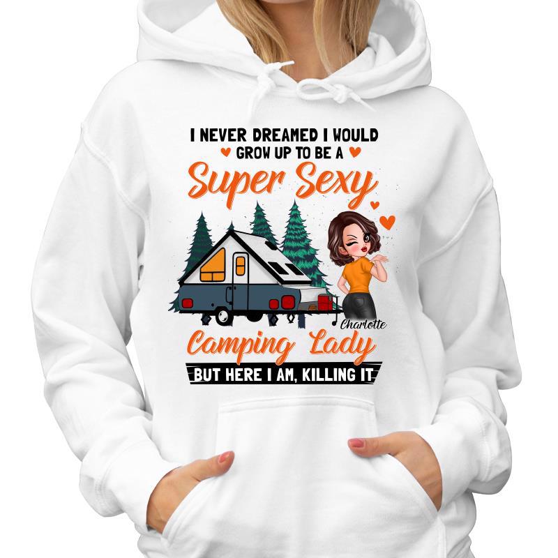 Super Sexy Camping Lady Sassy Girl Personalized Hoodie Sweatshirt