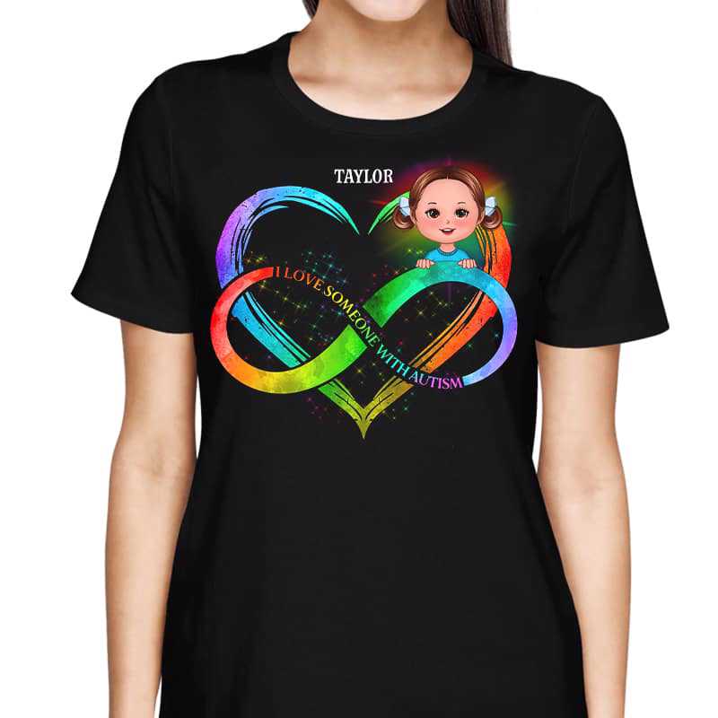 Love Someone With Autism Infinity Heart Personalized Shirt