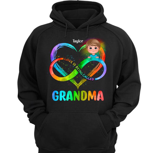 Colorful Heart Infinity Mom Grandma Doll Kid Personalized Hoodie Sweatshirt