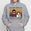 Best Cat Dad Doll Man & Fluffy Cat Retro Personalized Hoodie Sweatshirt