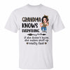 Grandma Knows Everything Leopard Sassy Woman Personalized Shirt