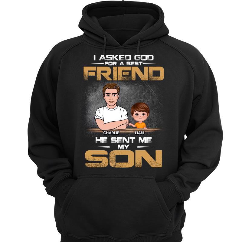 Dad Asked God For Angels Best Friends Personalized Hoodie Sweatshirt