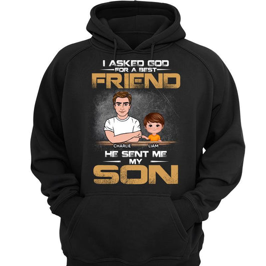 Dad Asked God For Angels Best Friends Personalized Hoodie Sweatshirt