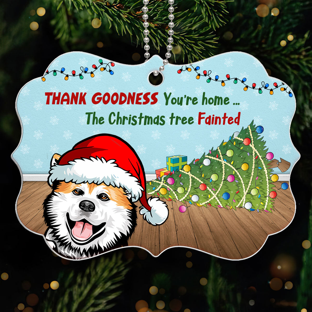 The Tree Fainted Naughty Dog Cat Personalized Acrylic Ornament