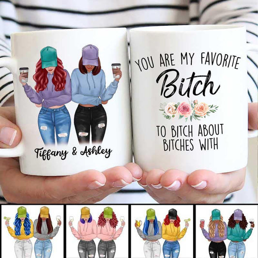 Bitch Besties Modern Girls Personalized Mug