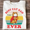 Best Cat Dad Ever Retro Sitting Cat Personalized Shirt