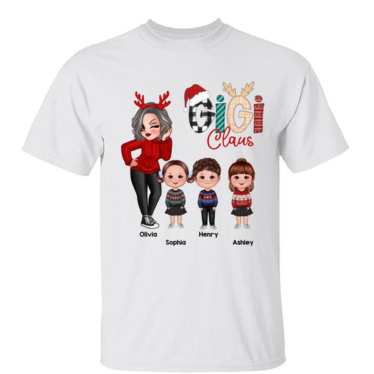 Grandma Claus Christmas Pattern Personalized Shirt