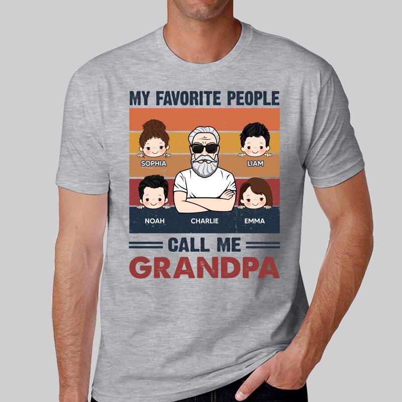 Retro Favorite People Call Me Grandpa Old Man Personalized Shirt
