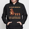 Papa Bear And Kids Walking Personalized Hoodie Sweatshirt