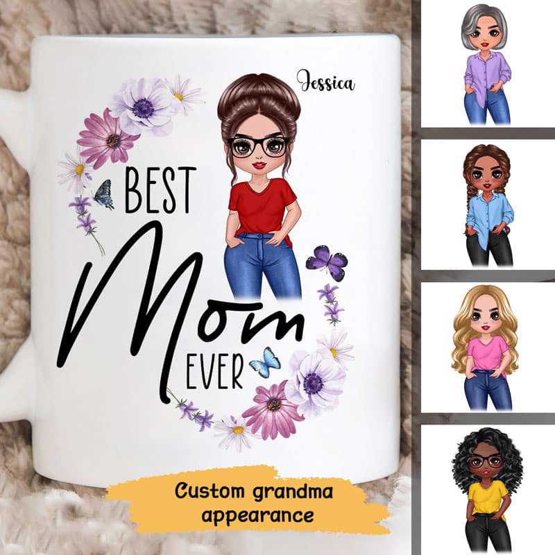 Best Grandma Ever Posing Doll Personalized Mug
