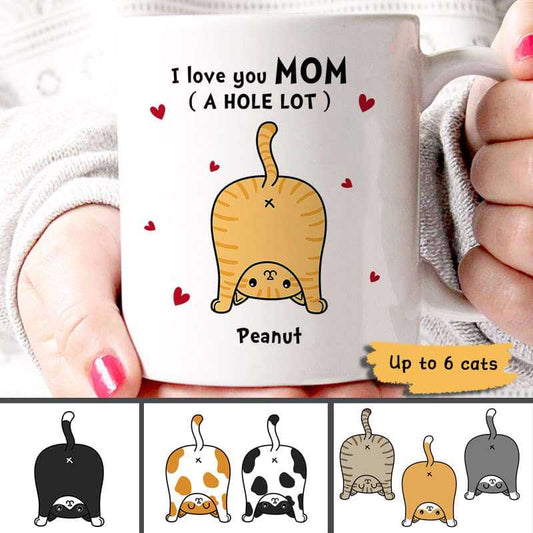 AOP Mugs Cat Mom Love You A W-hole Lot Personalized Mug 11oz