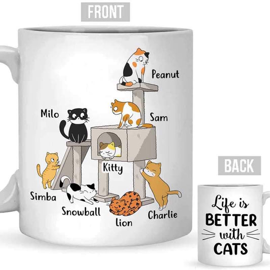 AOP Mugs Cat Tower Personalized Mug 11oz