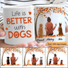 AOP Mugs Fall Season Life Is Better With Dogs Personalized Dog Coffee Mug 11oz