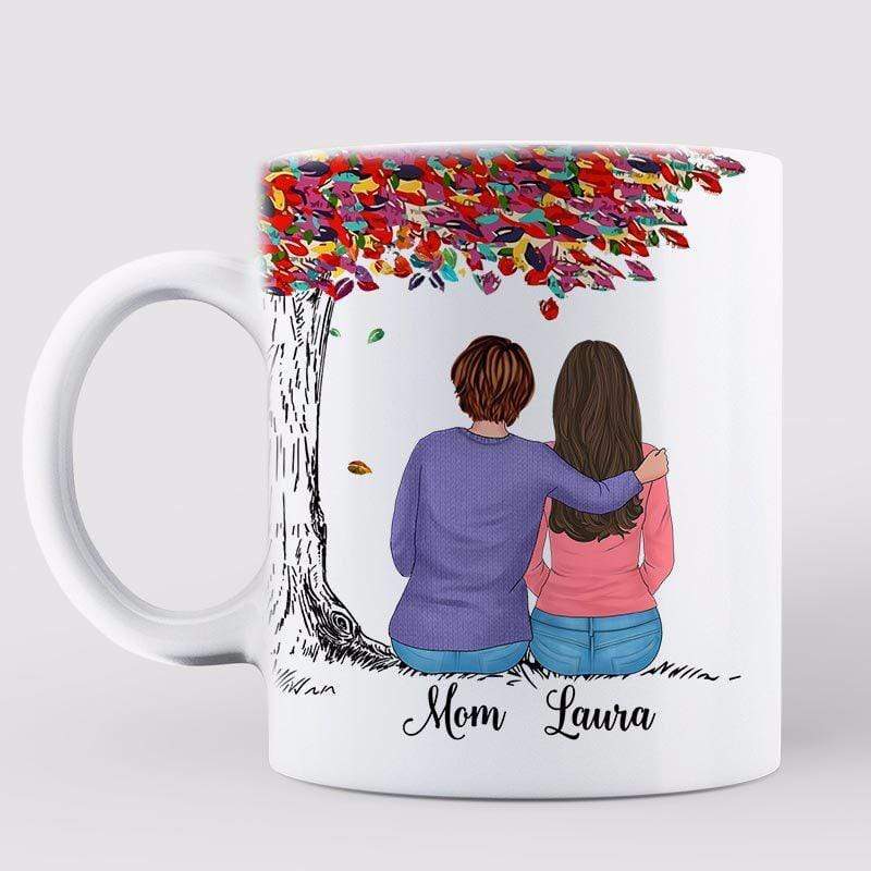 AOP Mugs Mother Daughter Colorful Tree Personalized Mug 11oz