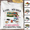 Apparel A Camping Girl And Her Dogs Personalized Shirt Classic Tee / White Classic Tee / S