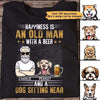 Apparel An Old Man With Beer And Dog Personalized Shirt Classic Tee / Black Classic Tee / S