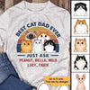 Apparel Best Cat Dad Mom Fluffy Cat Retro Personalized Shirt Classic Tee / Ash Classic Tee / S