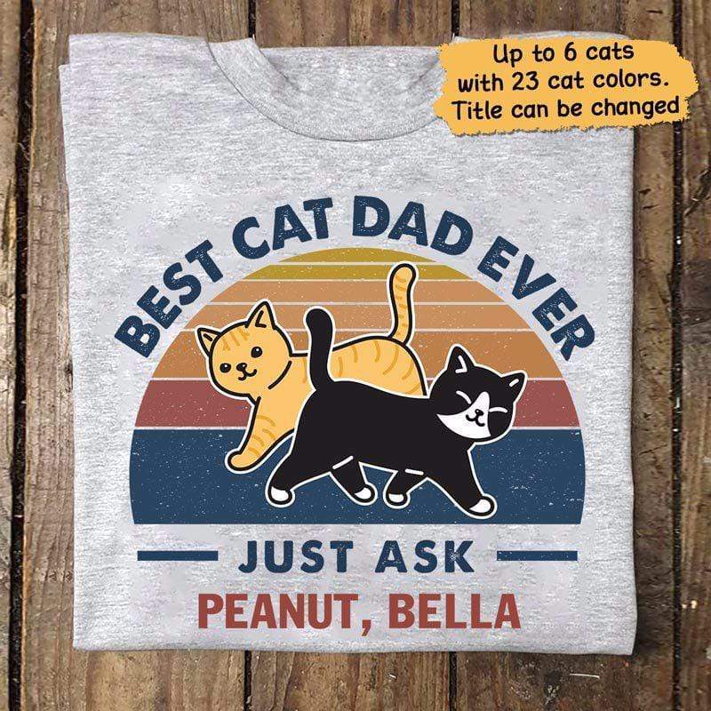Apparel Best Cat Dad Mom Walking Cat Retro Personalized Shirt Sweatshirt / Light Pink Sweatshirt / 3XL