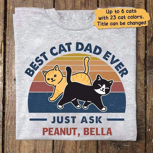 Apparel Best Cat Dad Mom Walking Cat Retro Personalized Shirt Sweatshirt / Light Pink Sweatshirt / 3XL