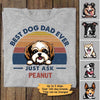 Apparel Best Dog Dad Peeking Dog Retro Personalized Shirt Classic Tee / Ash Classic Tee / S