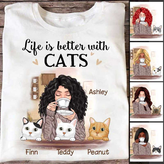 Apparel Better With Cat Personalized Shirt Classic Tee / White Classic Tee / S