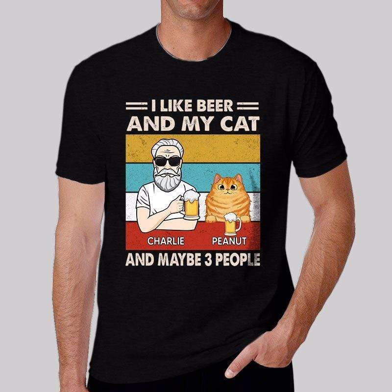 Apparel Cat Dad Retro Beer Fluffy Cats Personalized Shirt