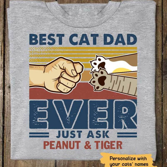 Apparel Cat Dad Retro Personalized Cat Dad Shirt Sweatshirt / Light Pink Sweatshirt / 3XL