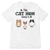 Apparel Cat Mom Belongs To Peeking Fluffy Cat Personalized Shirt
