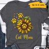 Apparel Cat Mom Dog Mom Sunflower Leopard Personalized Shirt Classic Tee / Dark Heather Classic Tee / S