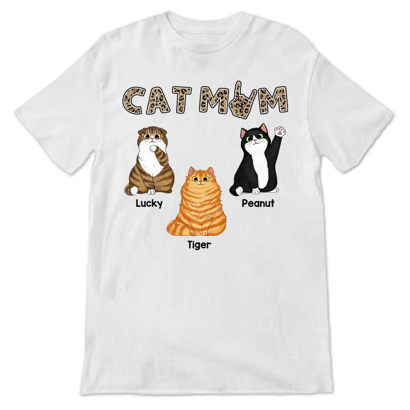 Apparel Cat Mom Rockin Fluffy Cats Sitting Personalized Shirt